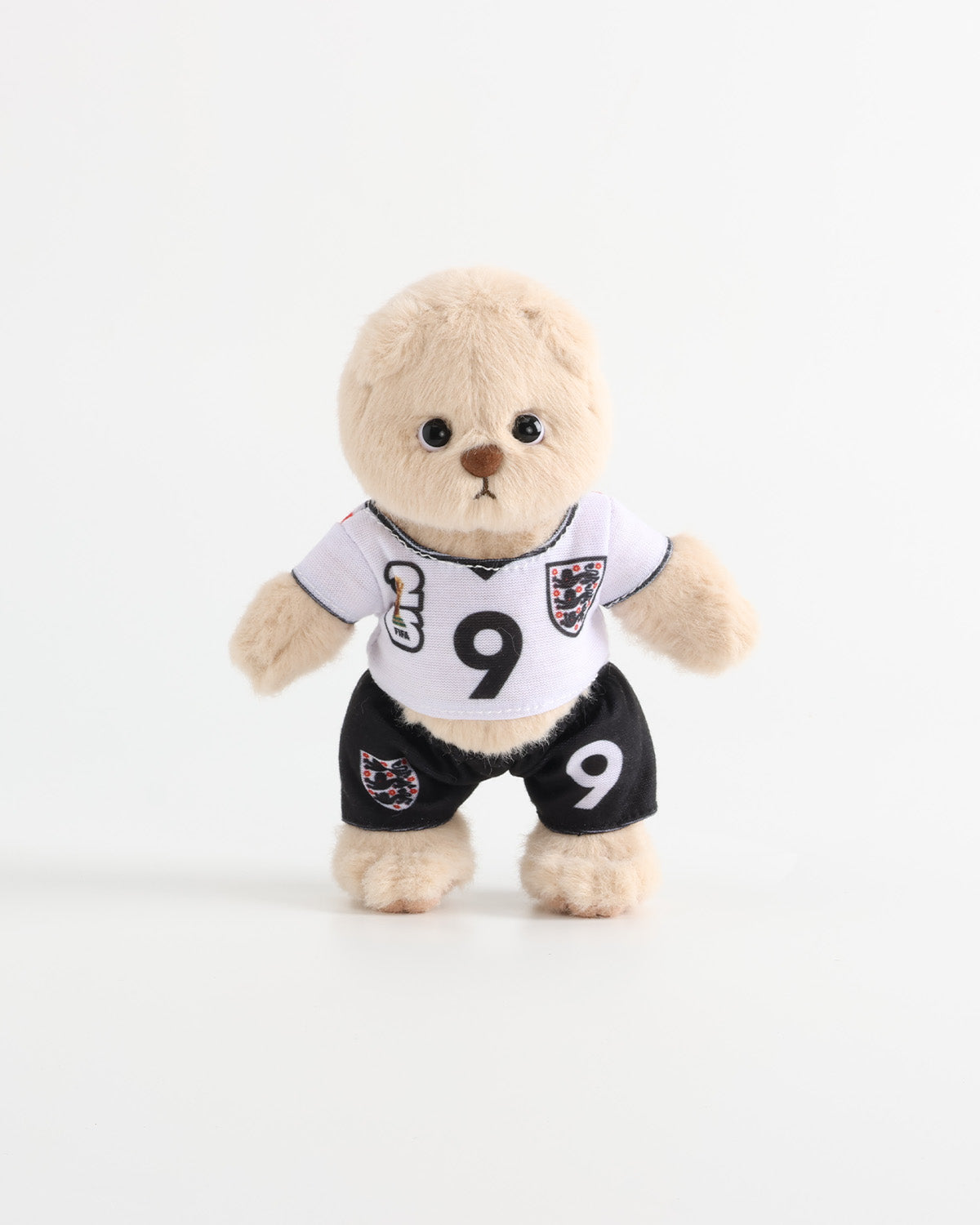 Teddy Bear & White-Black Number 9 Soccer Jersey Set of 2 - 6 Inches