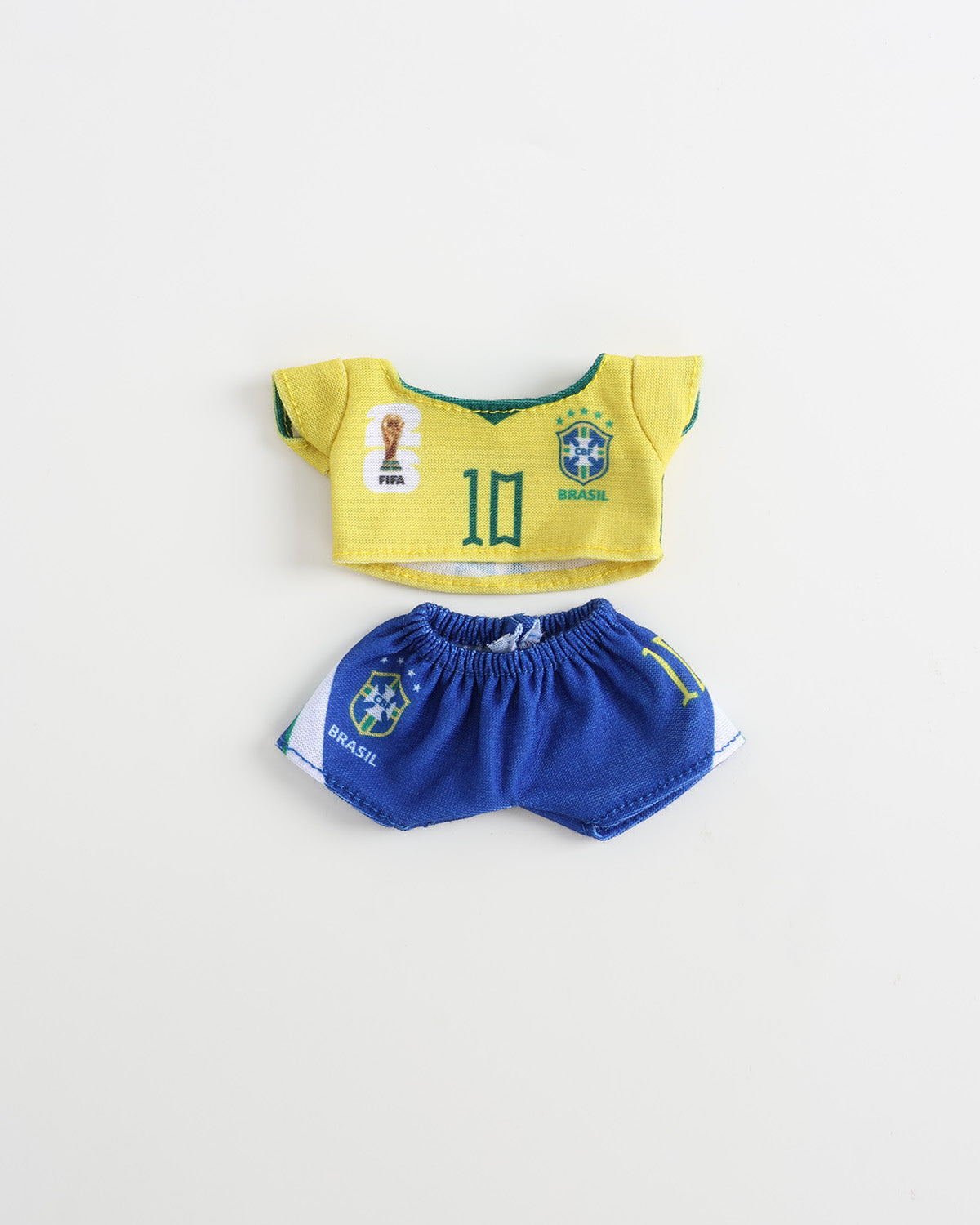 Yellow-Blue Number 10 Soccer Jersey Set of 2 - 6 Inches