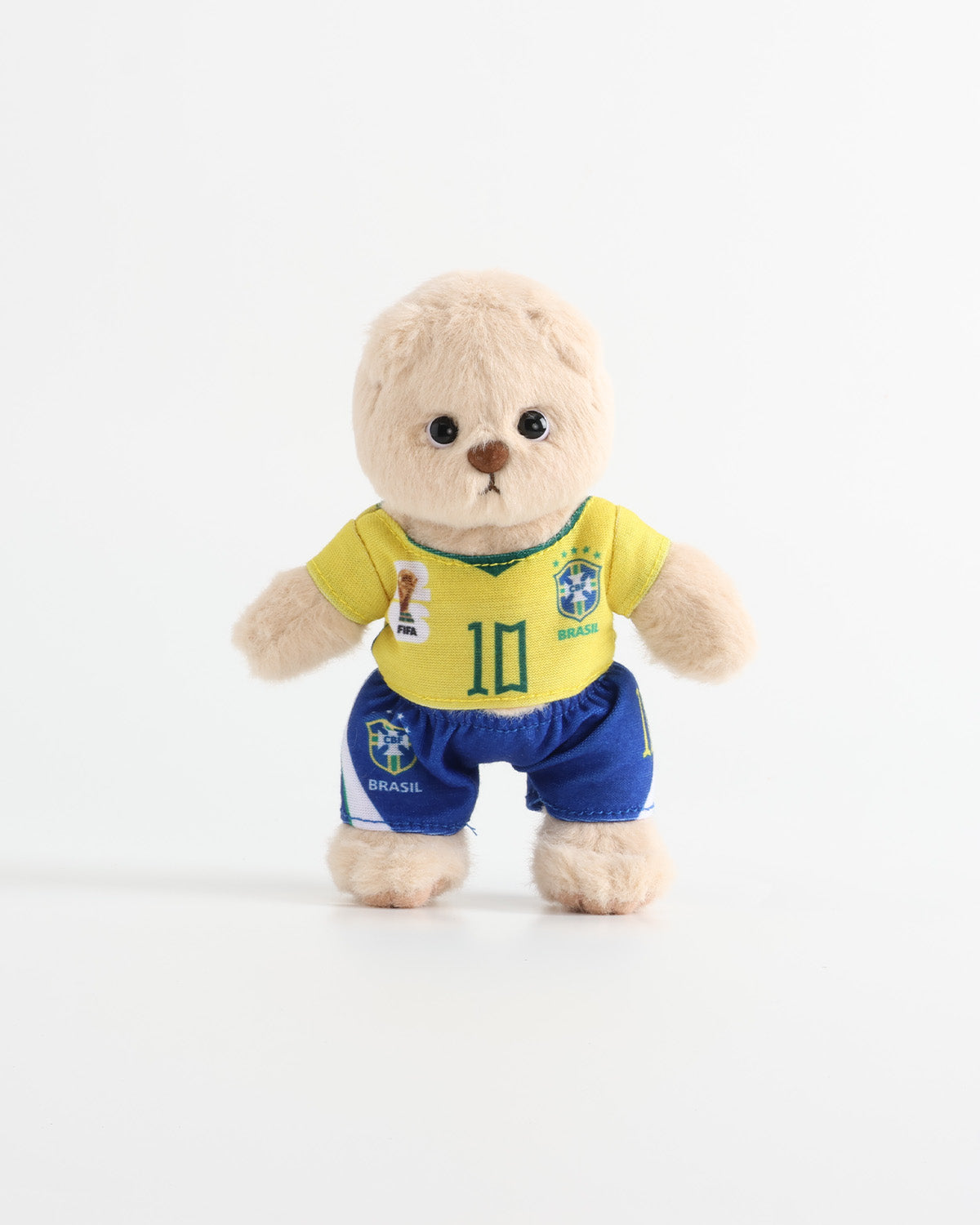 Teddy Bear & Yellow-Blue Number 10 Soccer Jersey Set of 2 - 6 Inches
