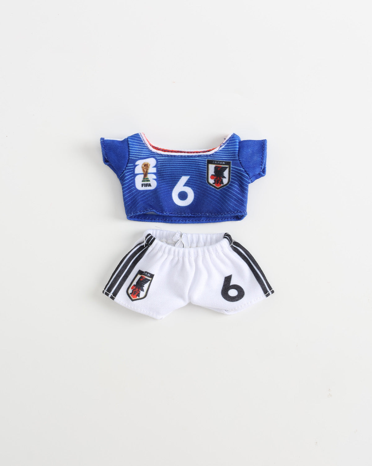 Blue-White Number 6 Soccer Jersey Set of 2 - 6 Inches