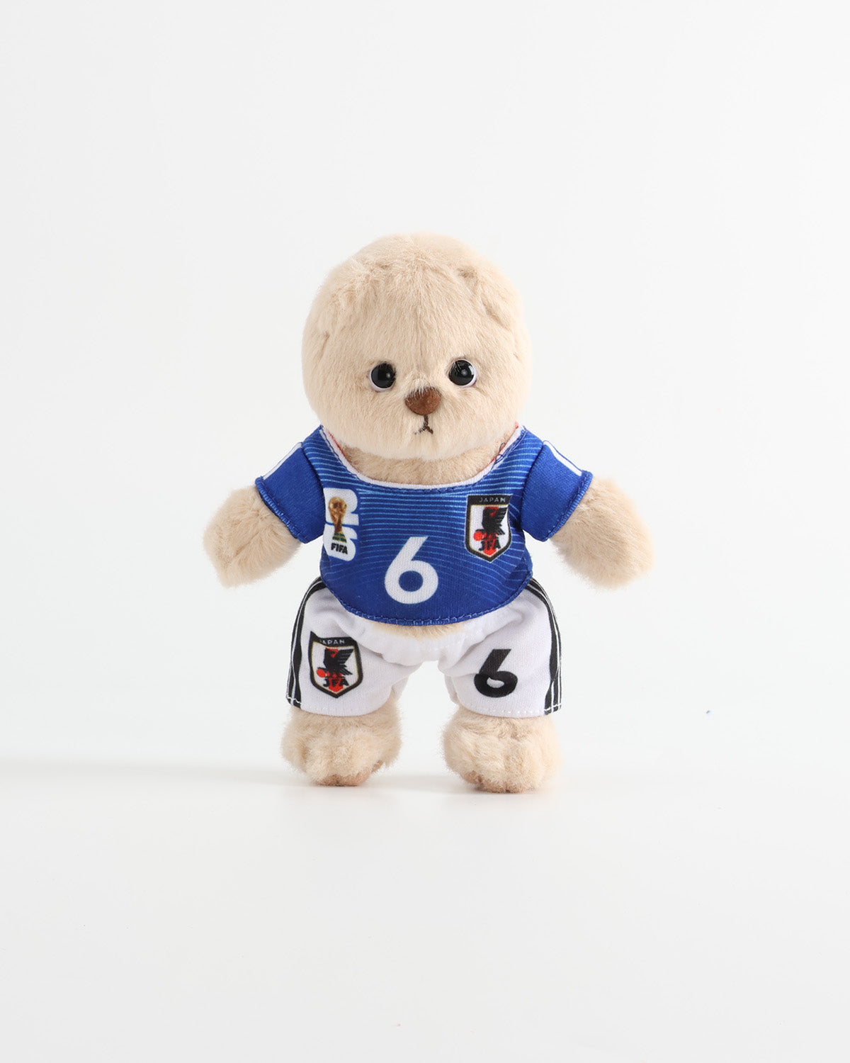 Teddy Bear & Blue-White Number 6 Soccer Jersey Set of 2 - 6 Inches