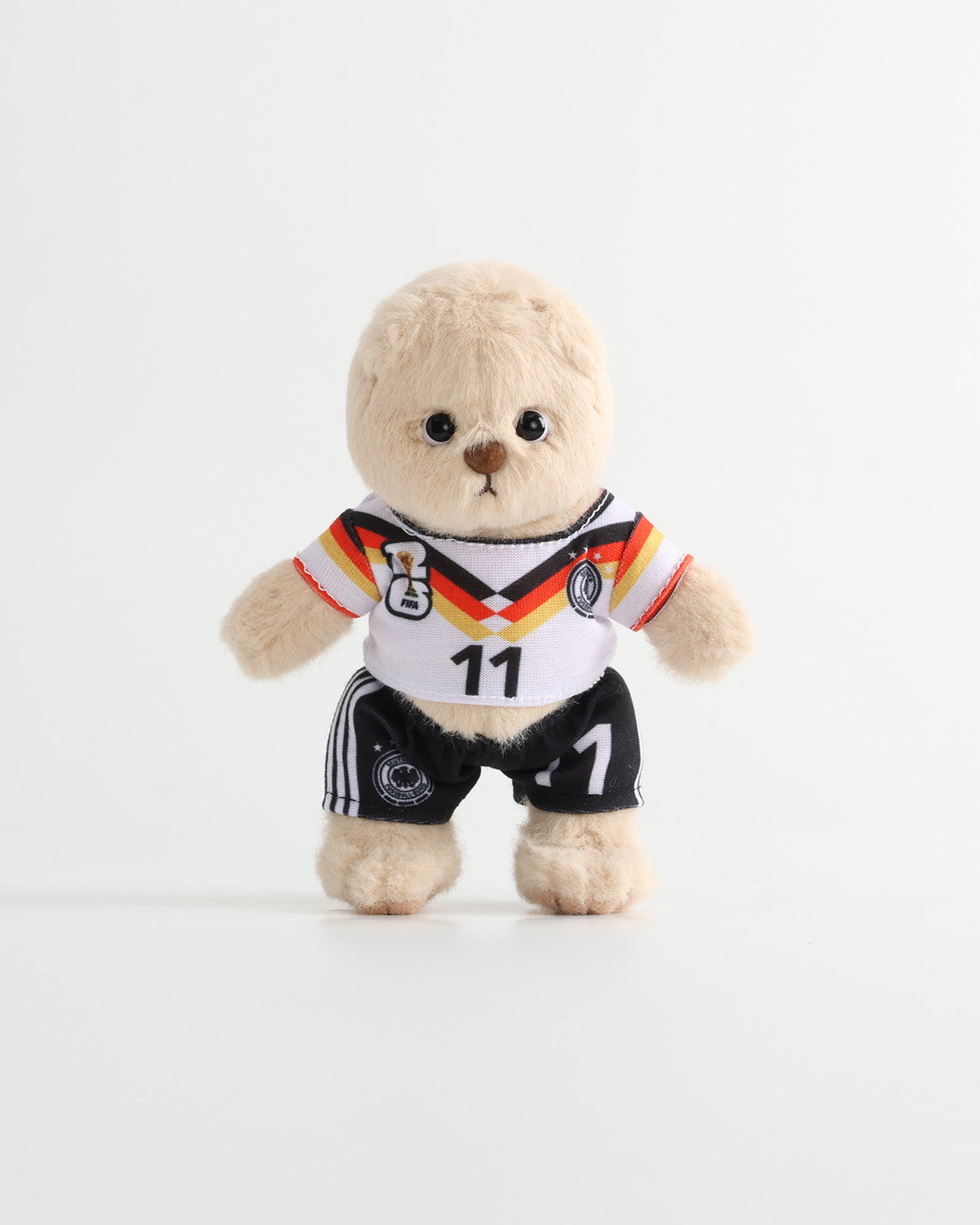 Teddy Bear & White-Black Striped Number 11 Soccer Jersey Set of 2 - 6 Inches