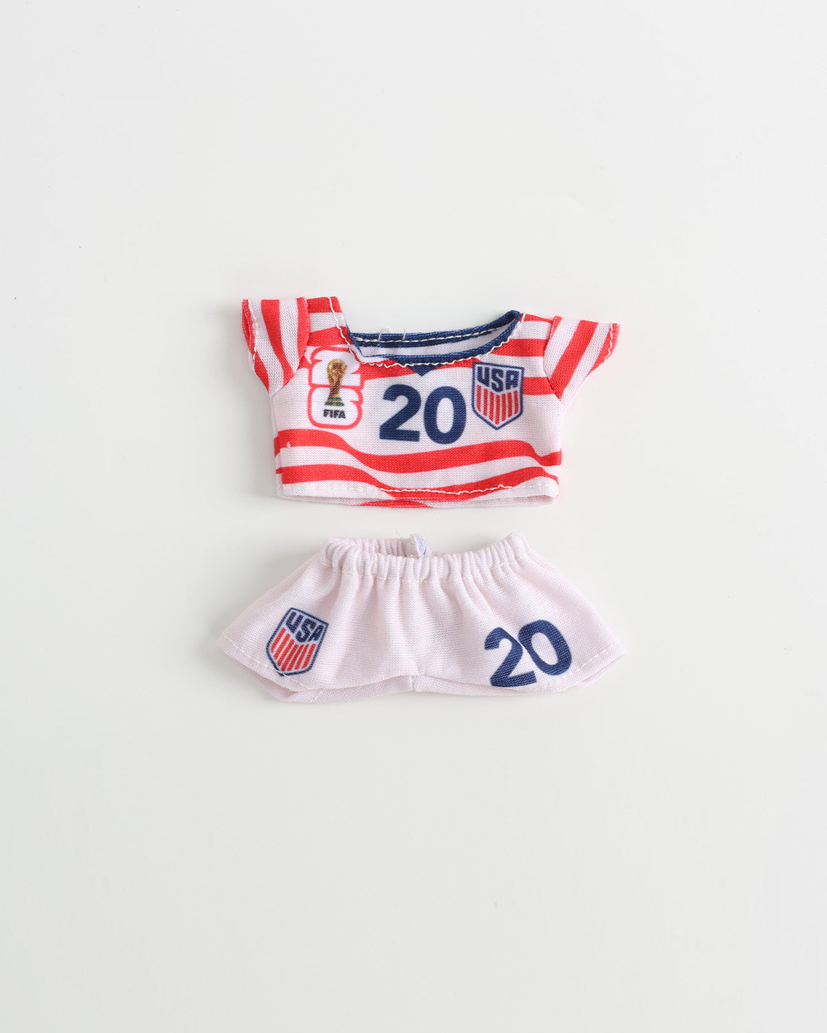 Red-White Striped Number 20 Soccer Jersey Set of 2 - 6 Inches