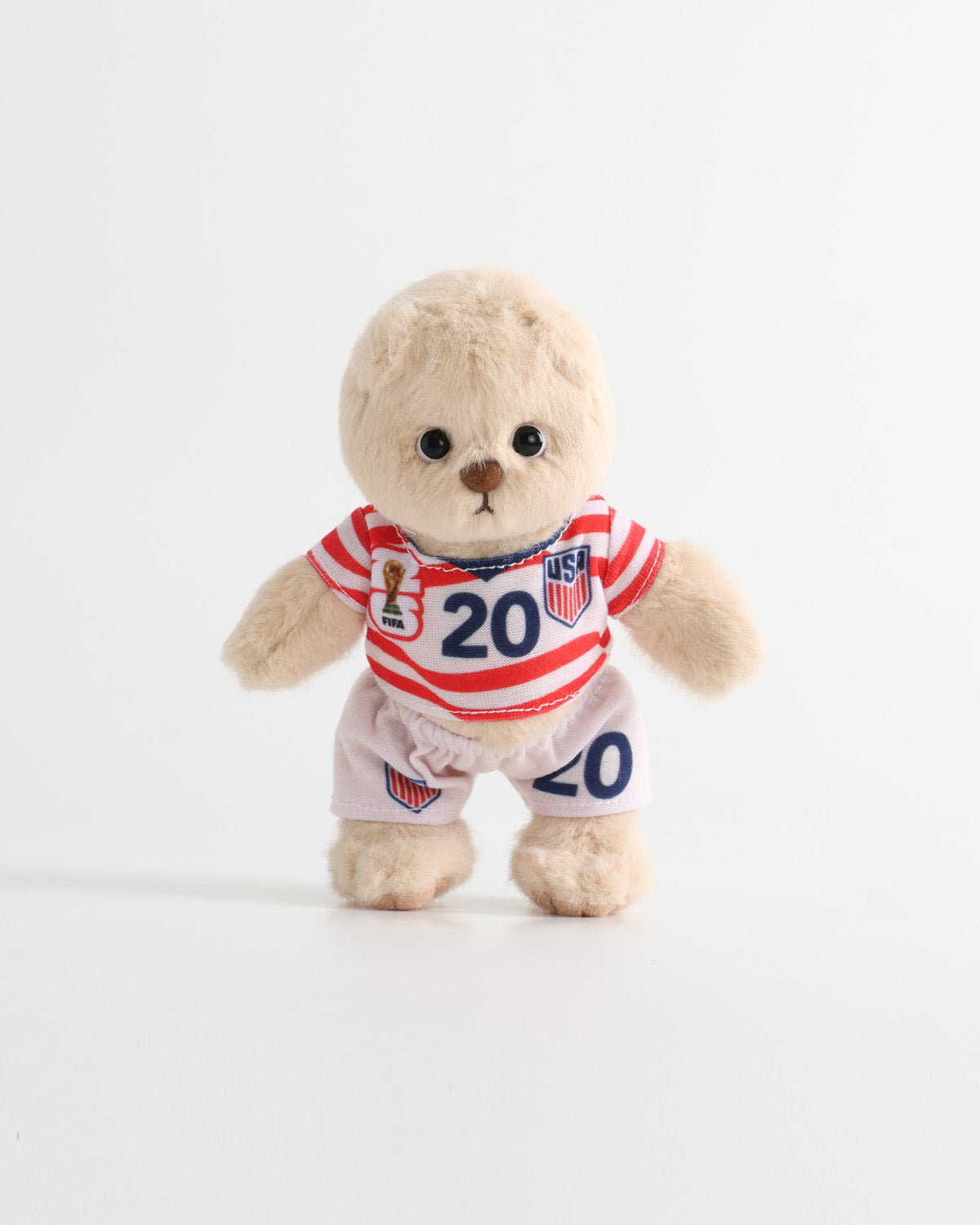 Teddy Bear & Red-White Striped Number 20 Soccer Jersey Set of 2 - 6 Inches