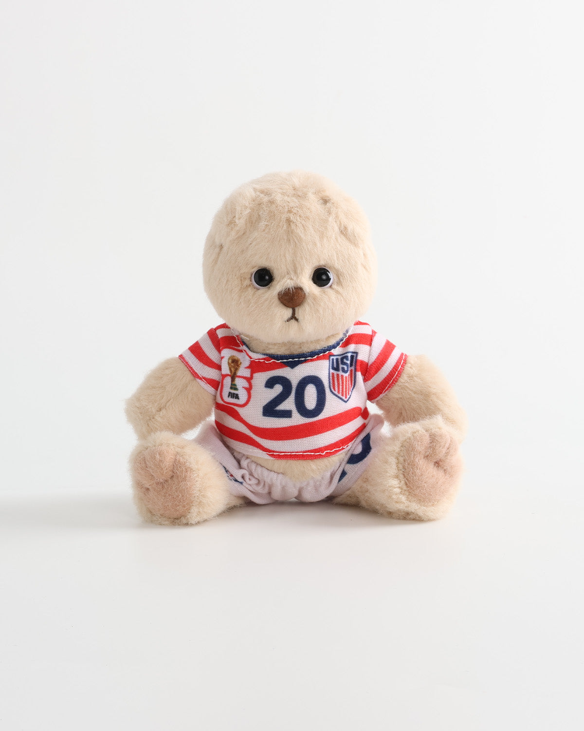 Teddy Bear & Red-White Striped Number 20 Soccer Jersey Set of 2 - 6 Inches