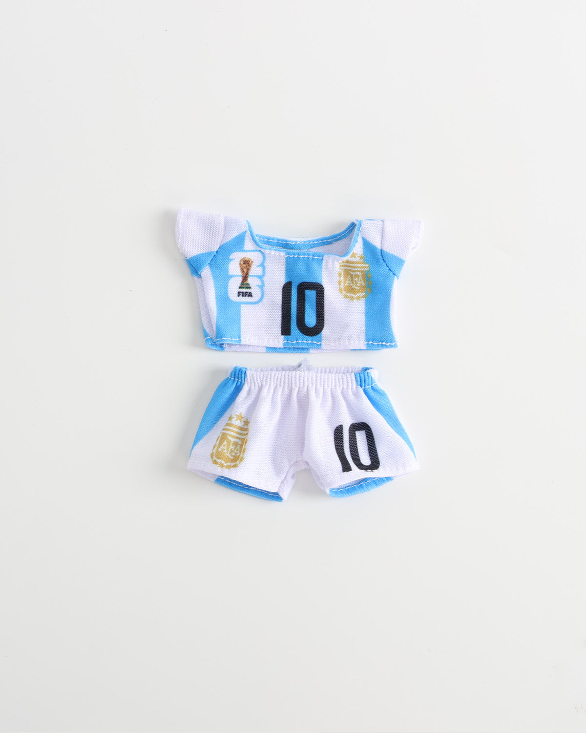 Blue-White Striped Number 10 Soccer Jersey Set of 2 - 6 Inches