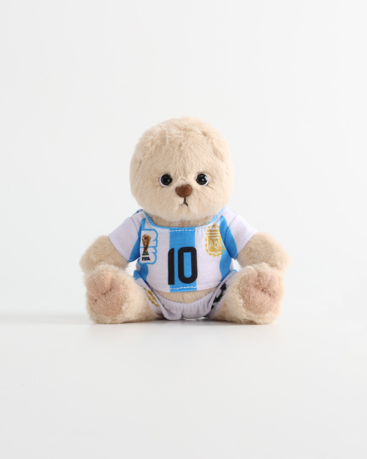 Teddy Bear & Blue-White Striped Number 10 Soccer Jersey Set of 2 - 6 Inches