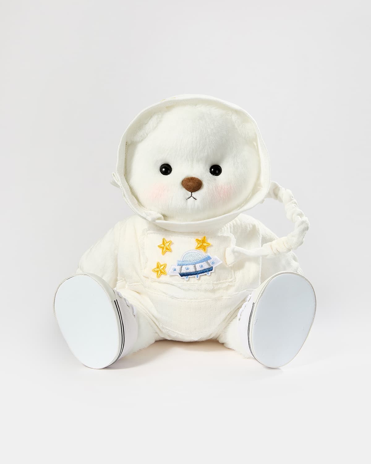 White Short Hair Bear & Astronaut Jumpsuit - 12 Inches