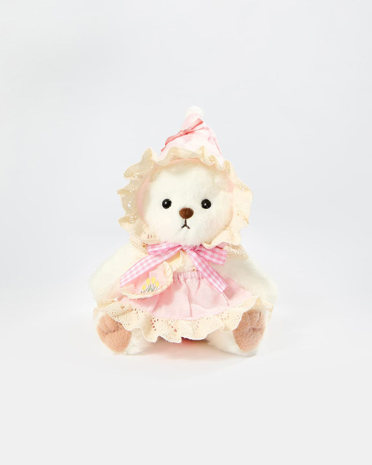 White Short Hair Bear & Light Pink Elf - 6 Inches