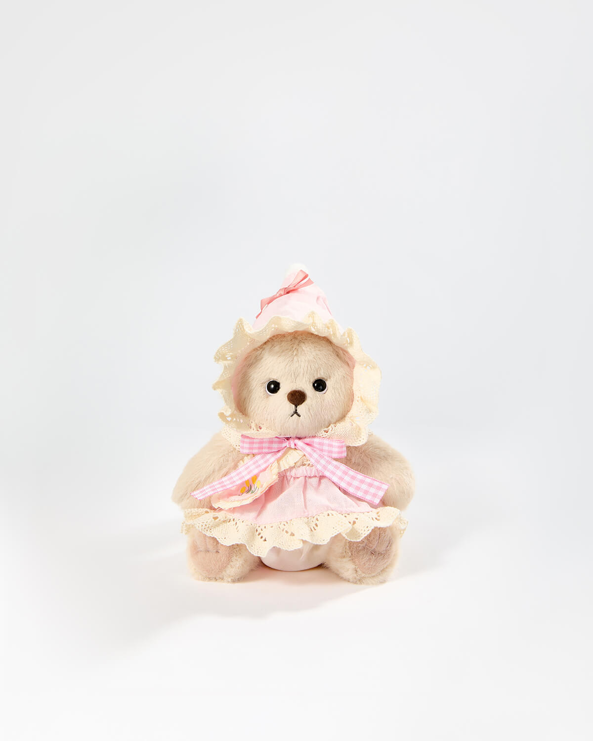 Milk Tea Short Hair Bear & Light Pink Elf - 6 Inches