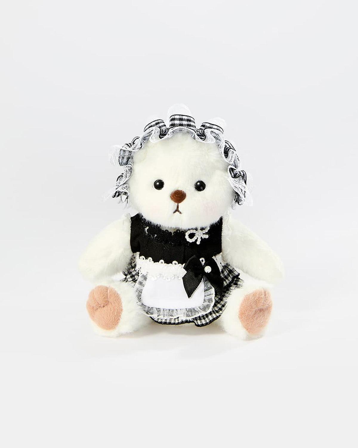 White Short Hair Bear & Maid Dress - 6 Inches