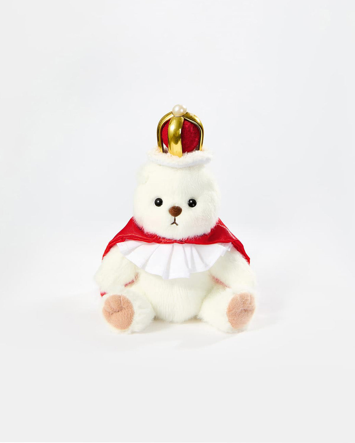 White Short Hair Bear & Little King - 6 Inches
