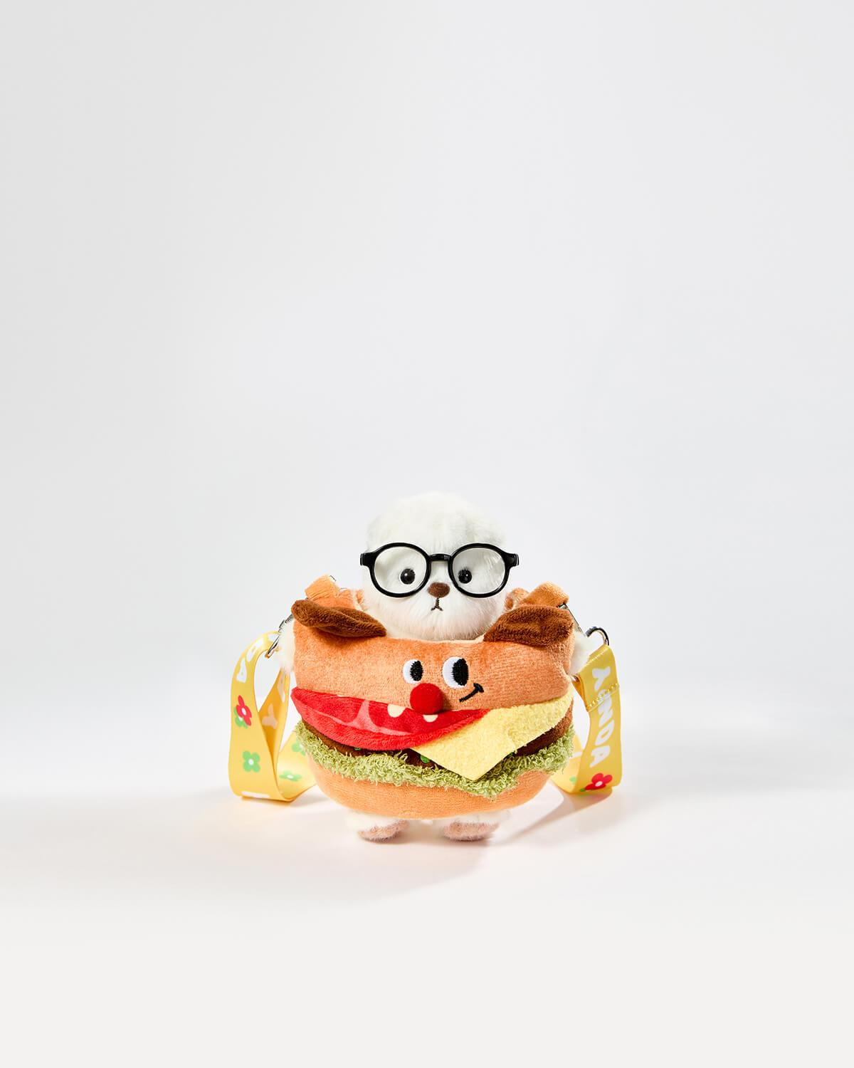 Teddy Bear & Hamburger Bag With Strap - 6 Inches