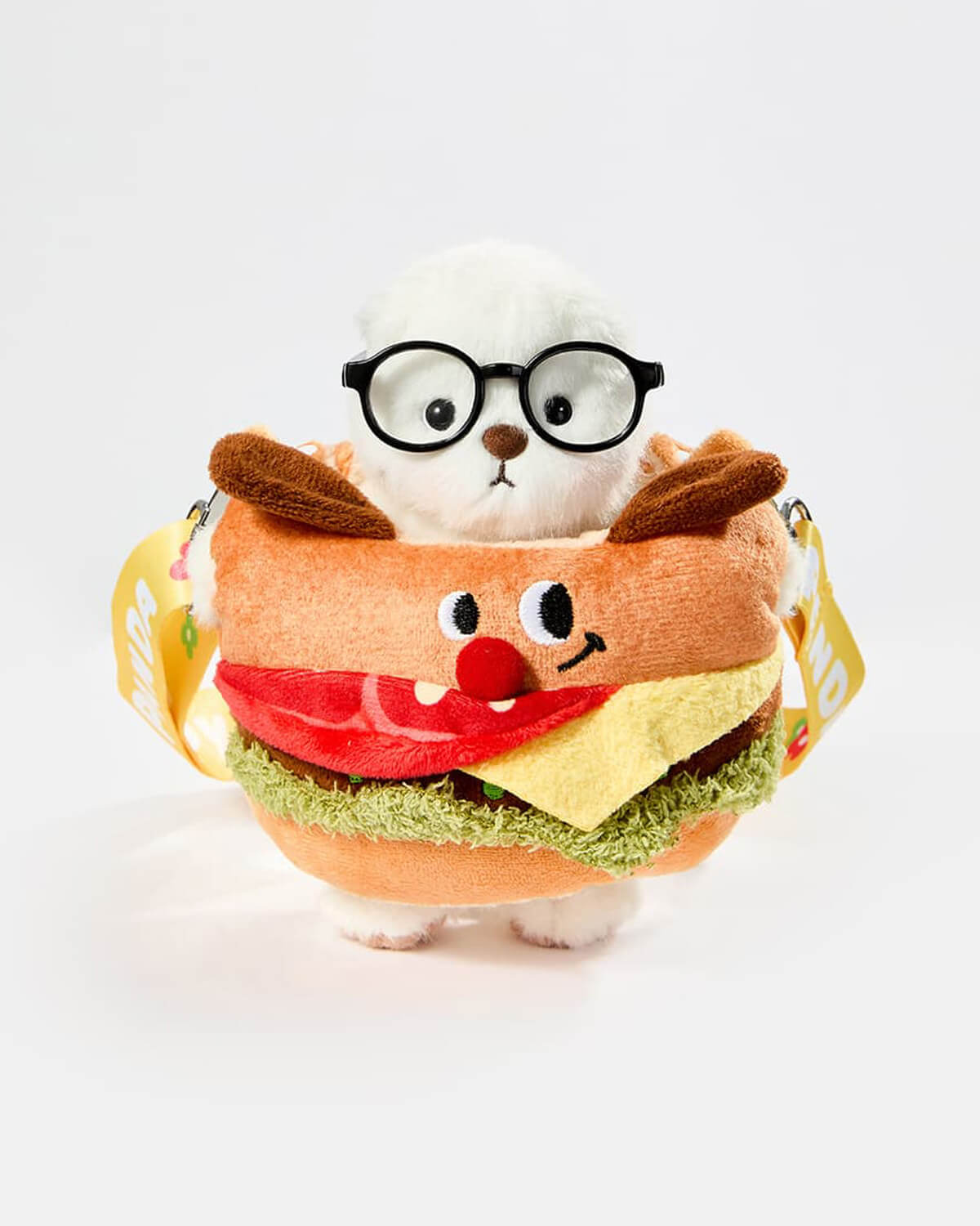 Teddy Bear & Hamburger Bag With Strap - 6 Inches