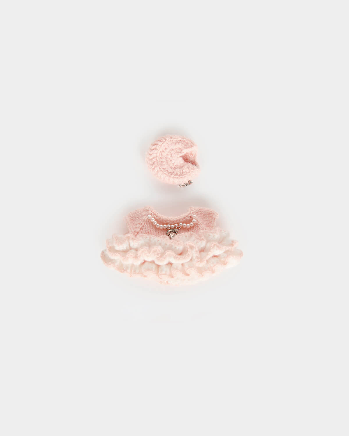 Pink Knit Cake Dress - 6 Inches
