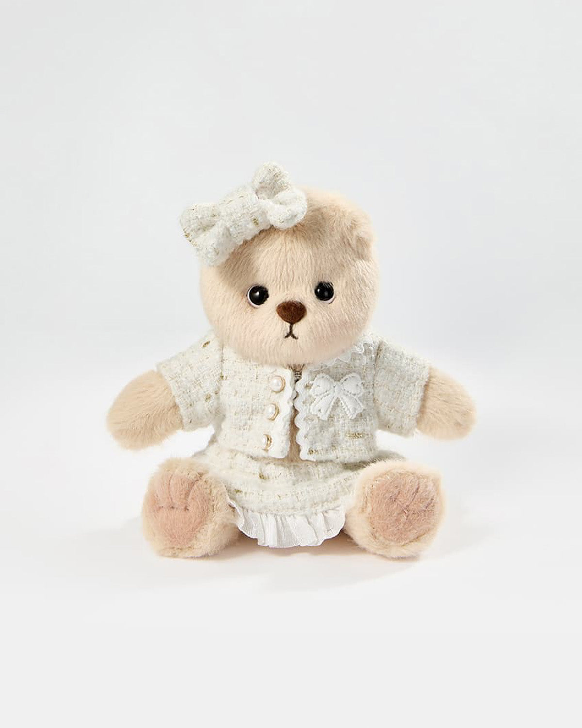 Teddy Bear & White Elegant Dress Set - 6 Inches