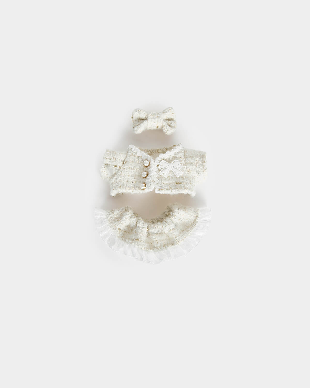 White Elegant Dress Set - 6 Inches