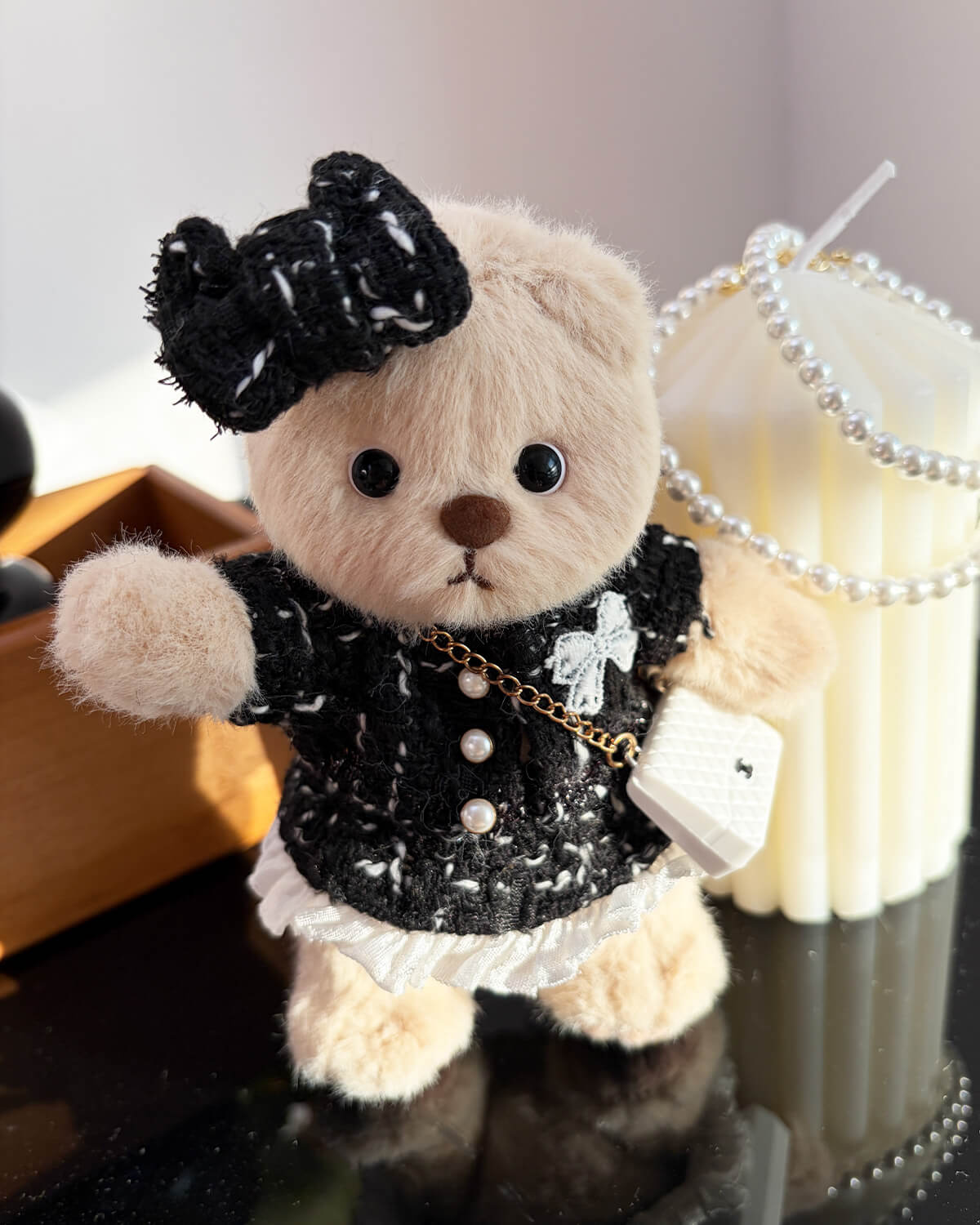 black teddy dress Teddy Bear & Black Elegant Dress Set of 2