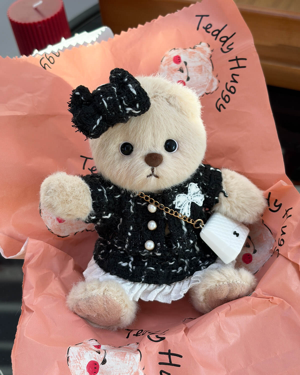 black teddy dress Teddy Bear & Black Elegant Dress Set of 2