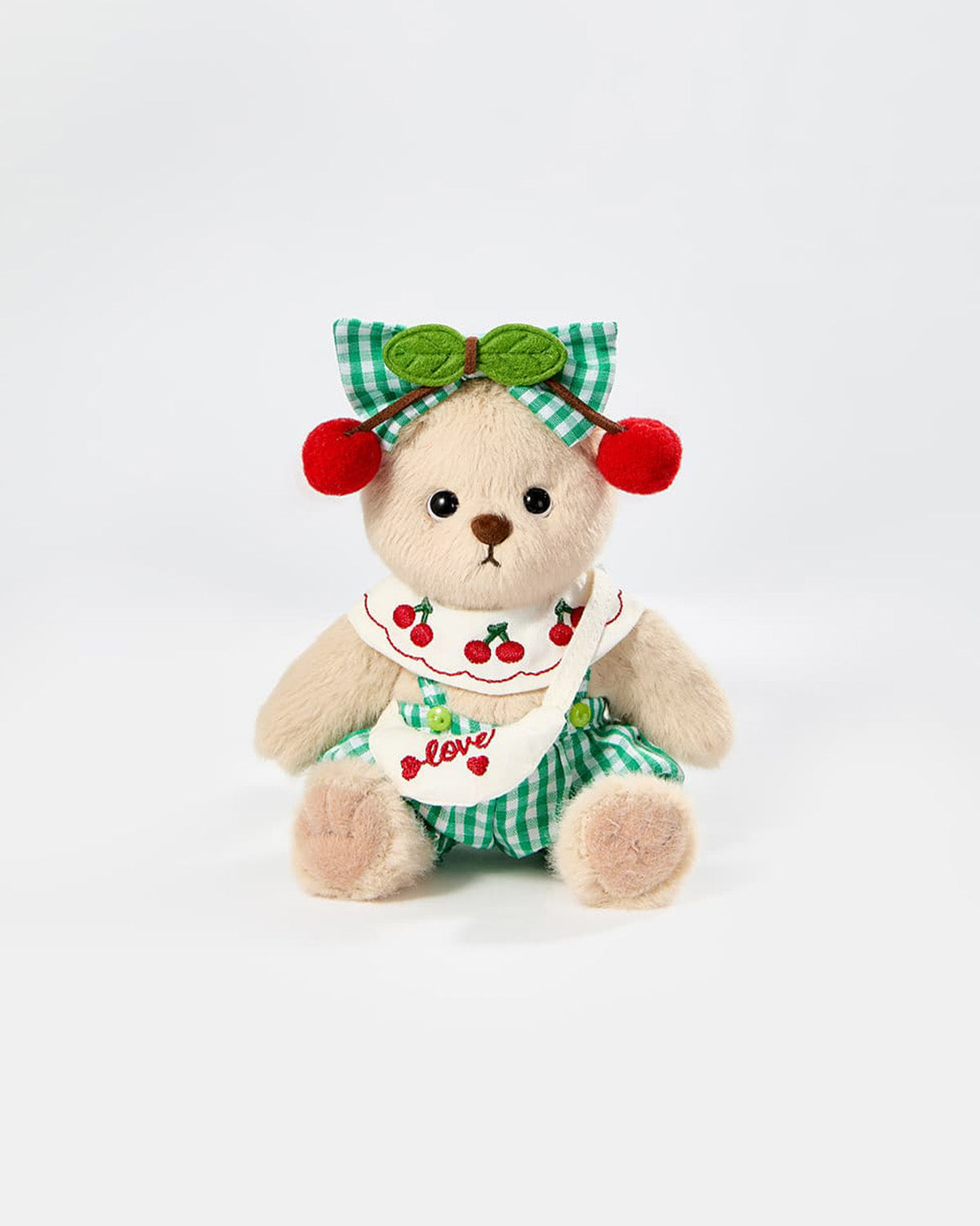 Teddy Bear & Green Cherry Set - 6 Inches