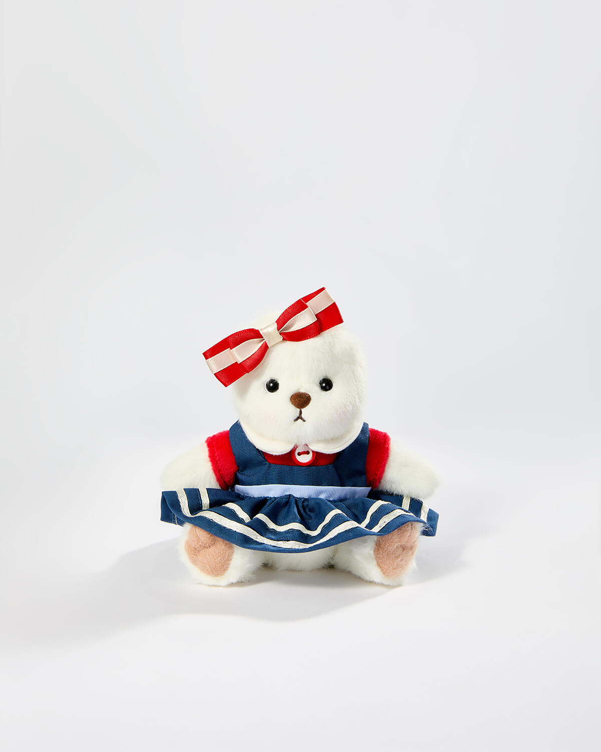 Teddy Bear & Red Blue Uniform Dress Set - 6 Inches