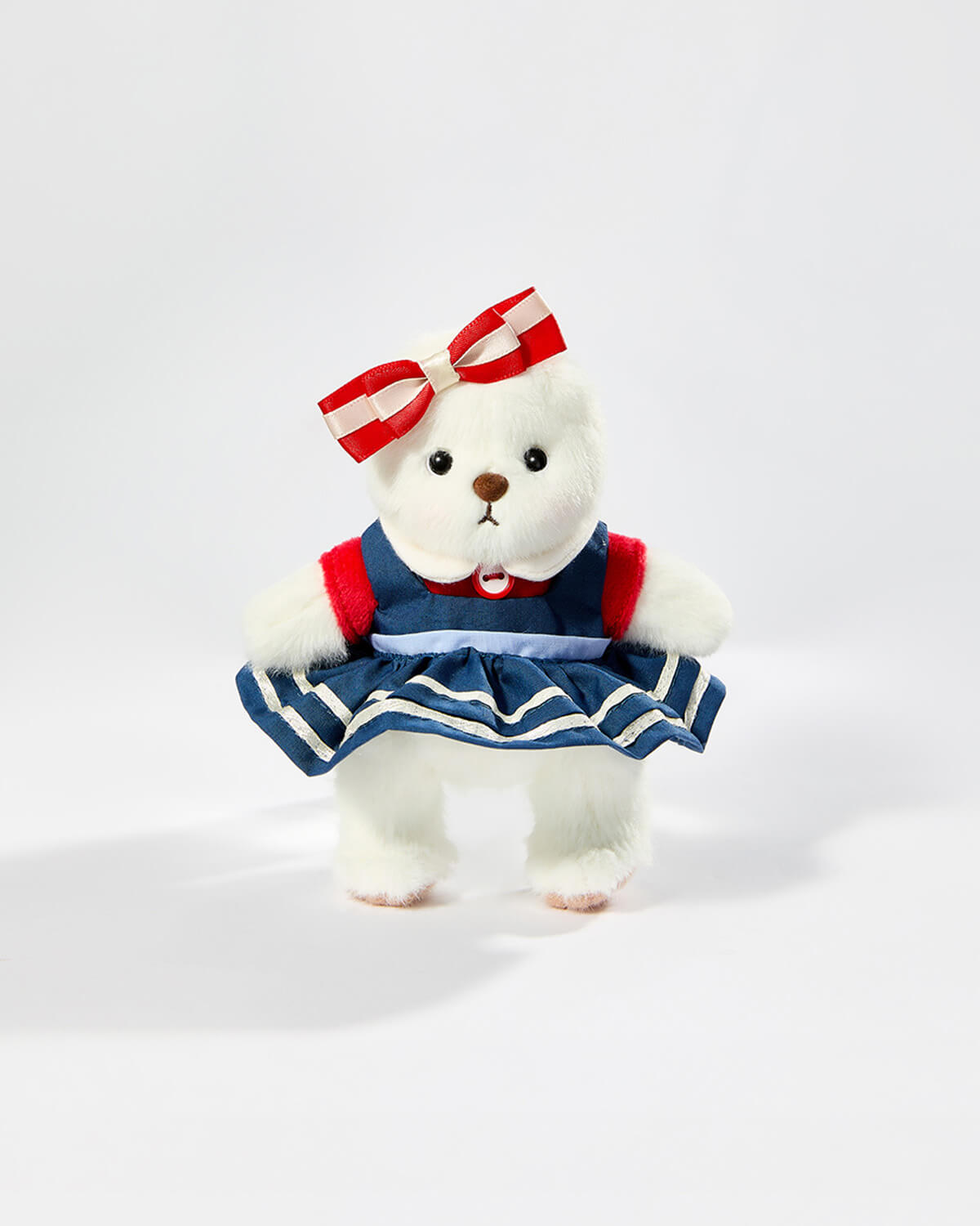 Teddy Bear & Red Blue Uniform Dress Set - 6 Inches