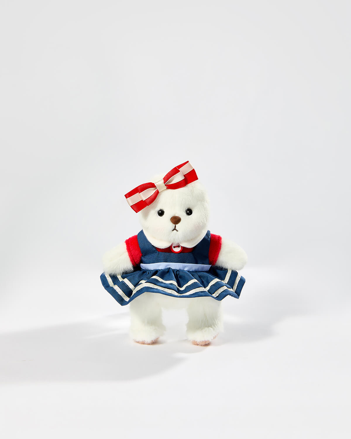 Teddy Bear & Red Blue Uniform Dress Set - 6 Inches