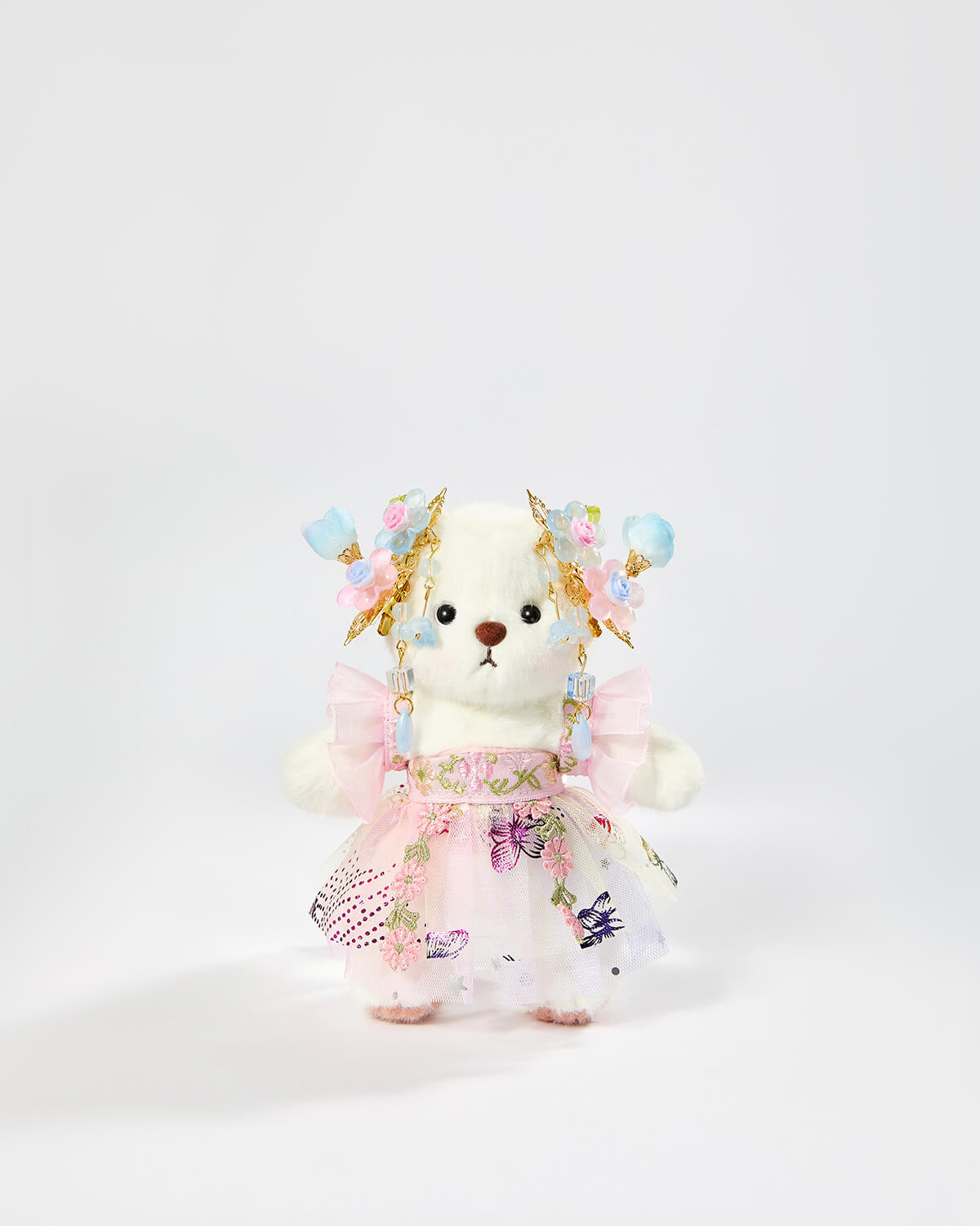 Teddy Bear & Butterfly Dream Flower Hanfu - 6 Inches