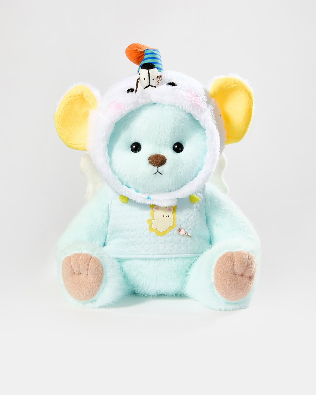 Mint Blue Long Hair Bear & Angel Big-eared Rat Set - 12 Inches