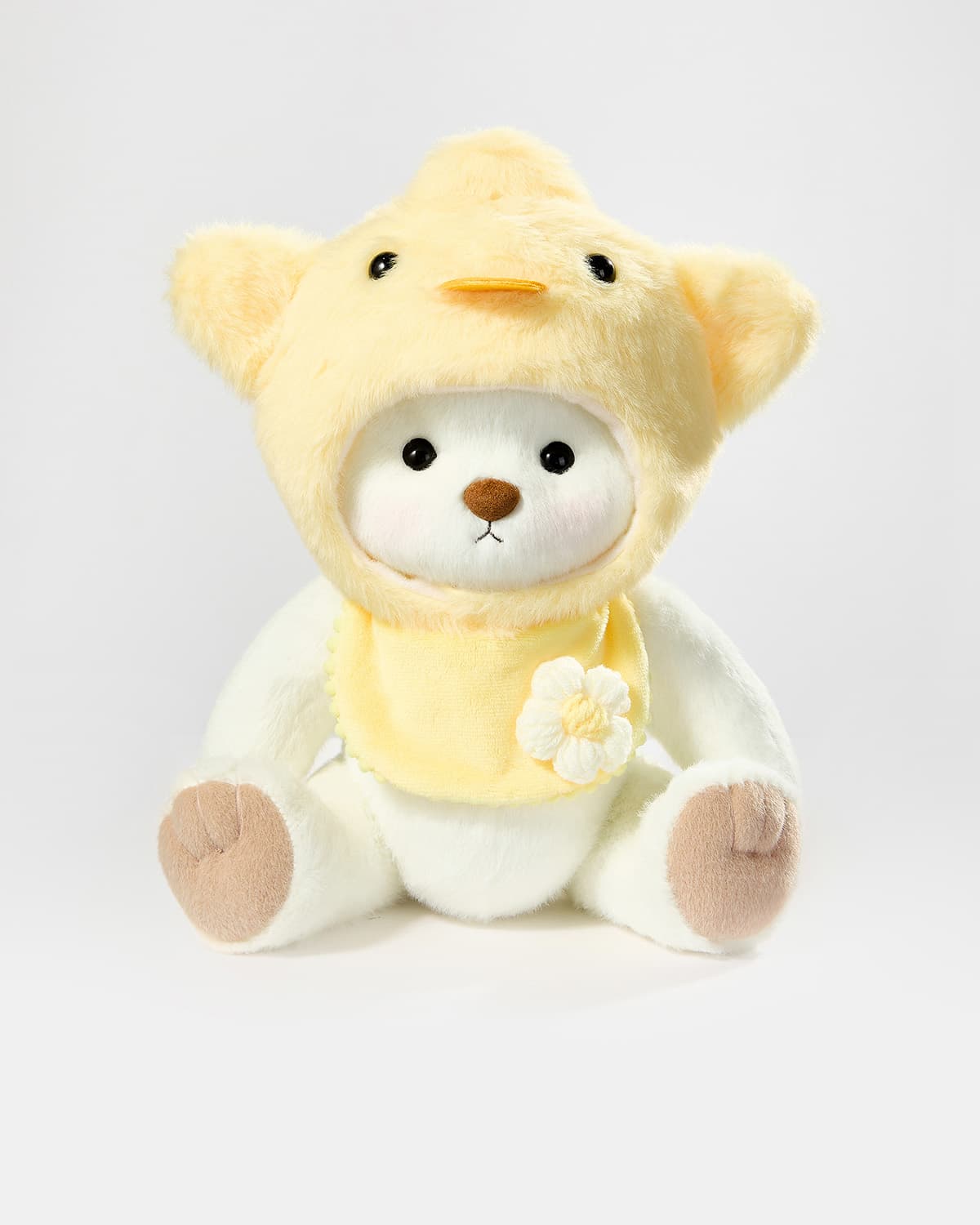 White Short Hair Bear & Yellow Duckling Set - 12 Inches