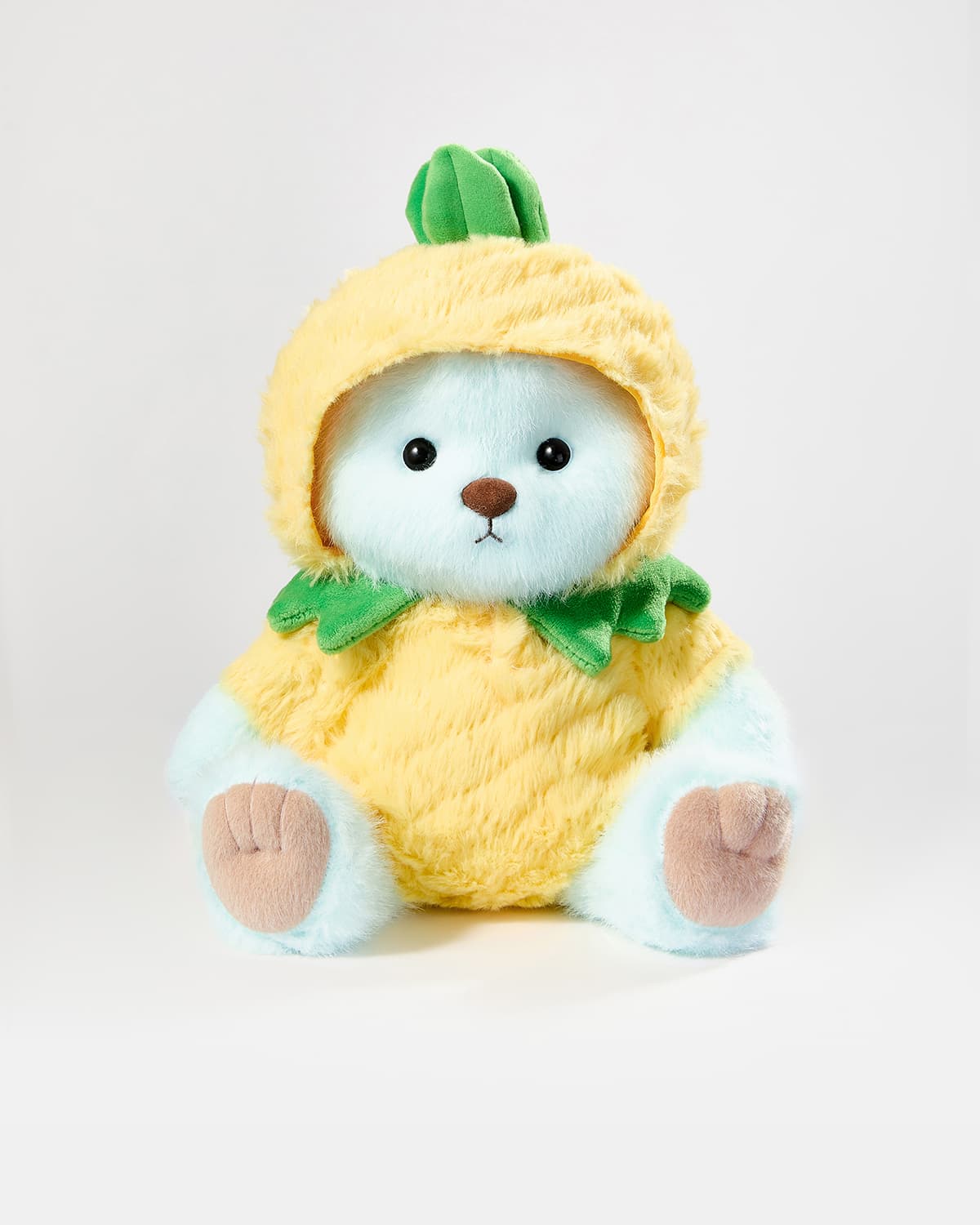 Mint Blue Long Hair Bear & Pineapple Jumpsuit - 12 Inches