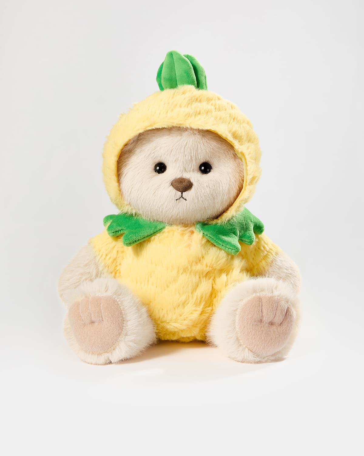 Milk Tea Long Hair Bear & Pineapple Jumpsuit - 12 Inches