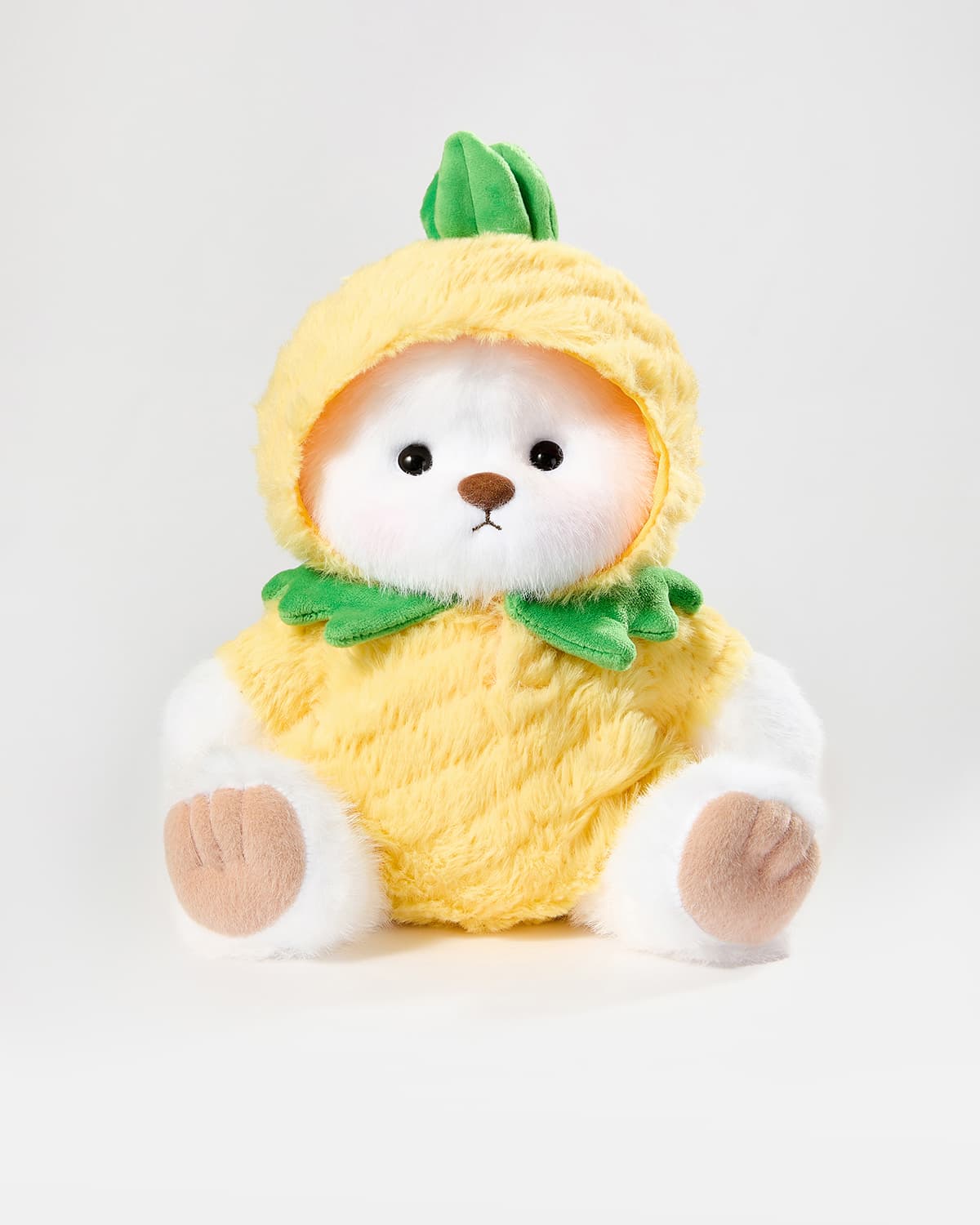 White Long Hair Bear & Pineapple Jumpsuit - 12 Inches