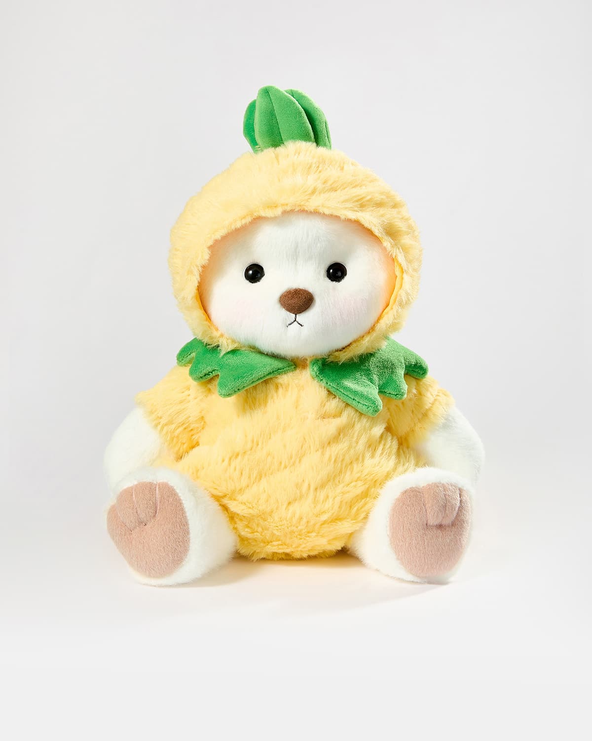 White Short Hair Bear & Pineapple Jumpsuit - 12 Inches