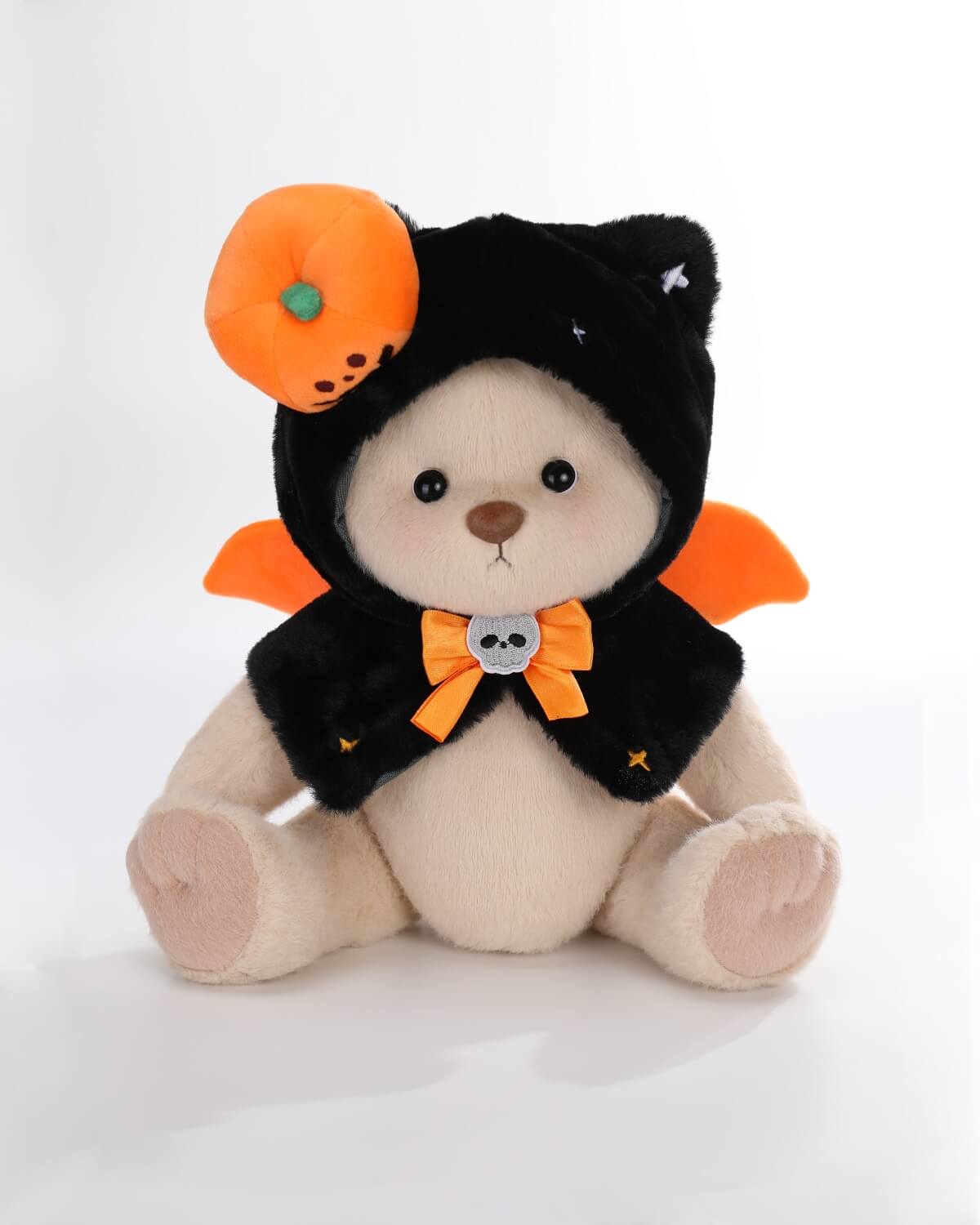 Milk Tea Short Hair Bear & Halloween Devil Kitten Cape - 12 Inches
