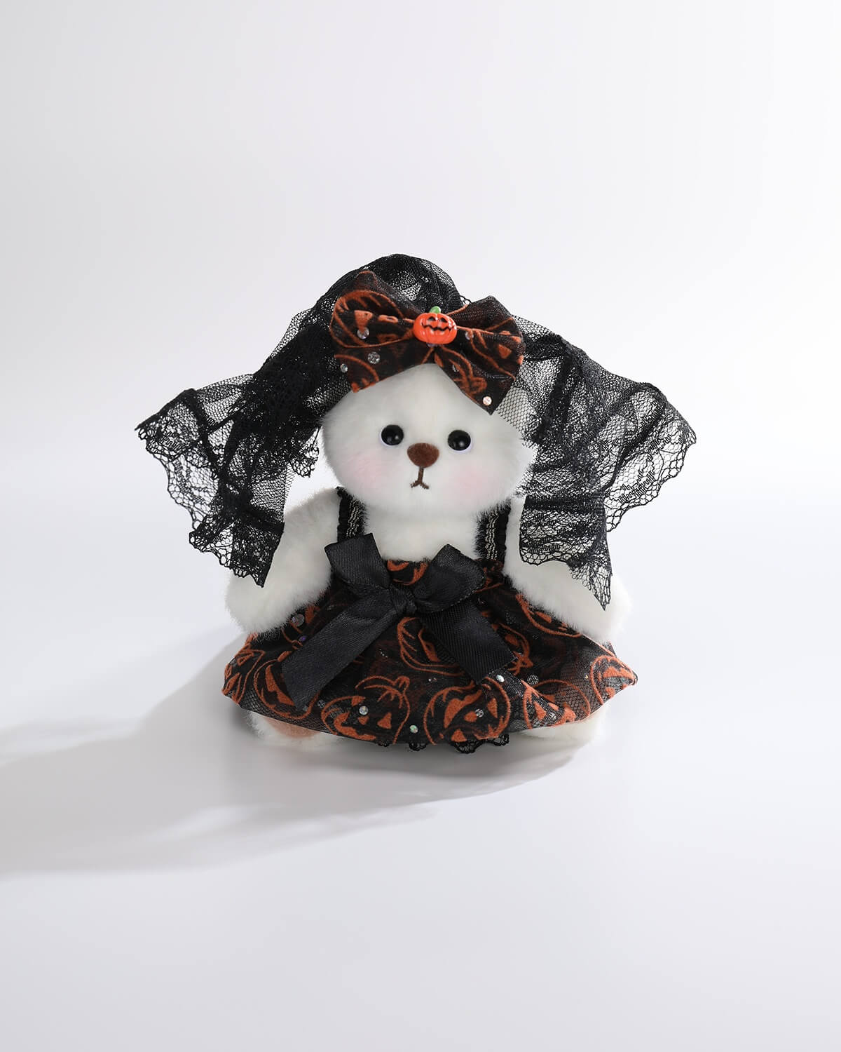 Teddy Bear & Pumpkin Bow Lace Skirt Set - 6 Inches