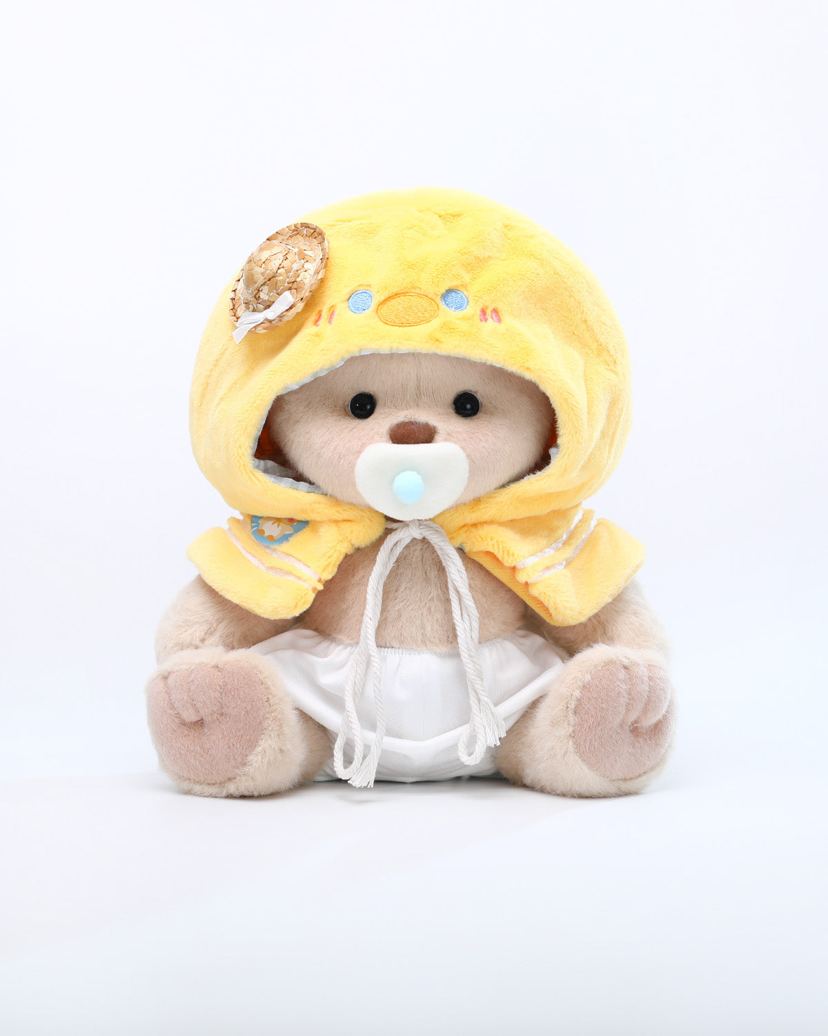 Teddy Bear & Straw Hat Duck Cape - 12 Inches