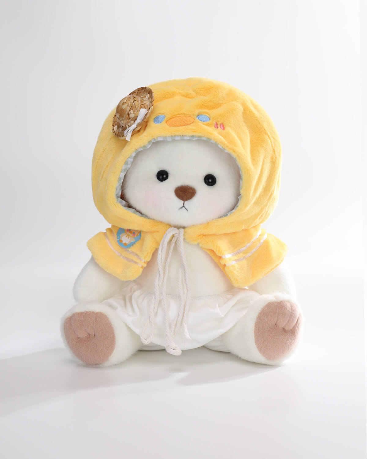 Teddy Bear & Straw Hat Duck Cape - 12 Inches