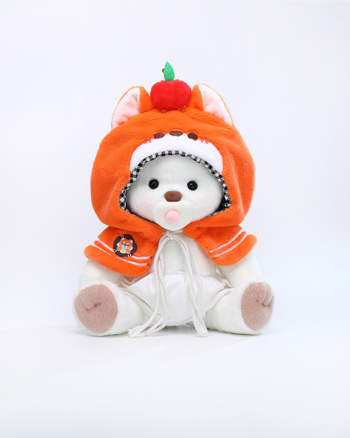 White Short Hair Bear & Cute Fox Cape - 12 Inches