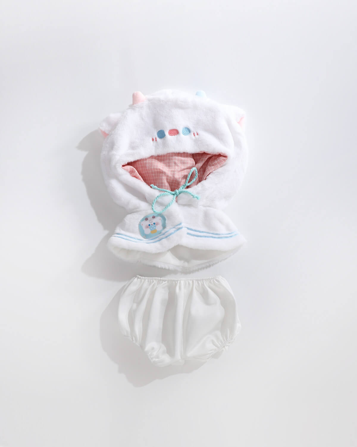 White Long Hair Bear & White Sheep Cape - 12 Inches