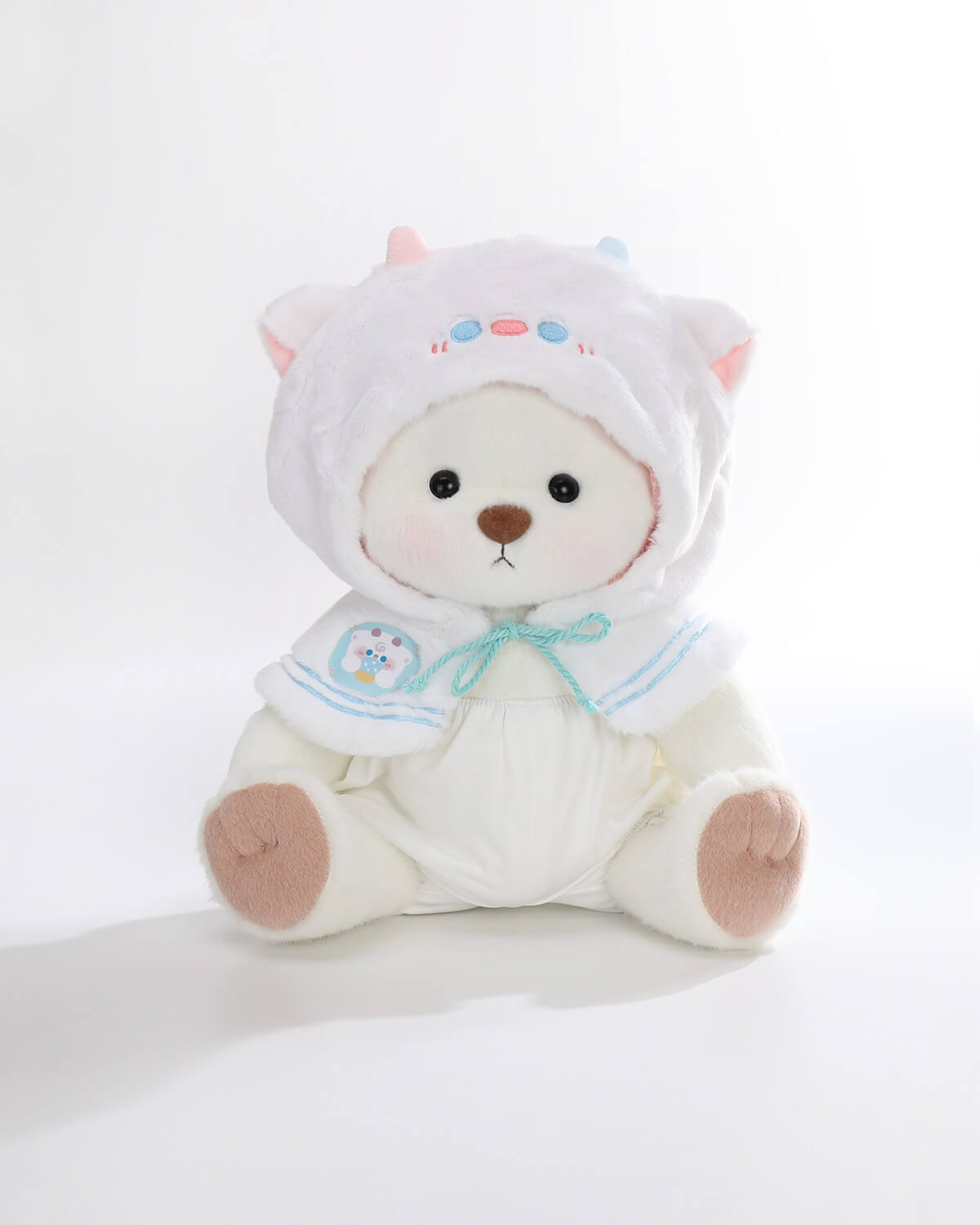 White Short Hair Bear & White Sheep Cape - 12 Inches