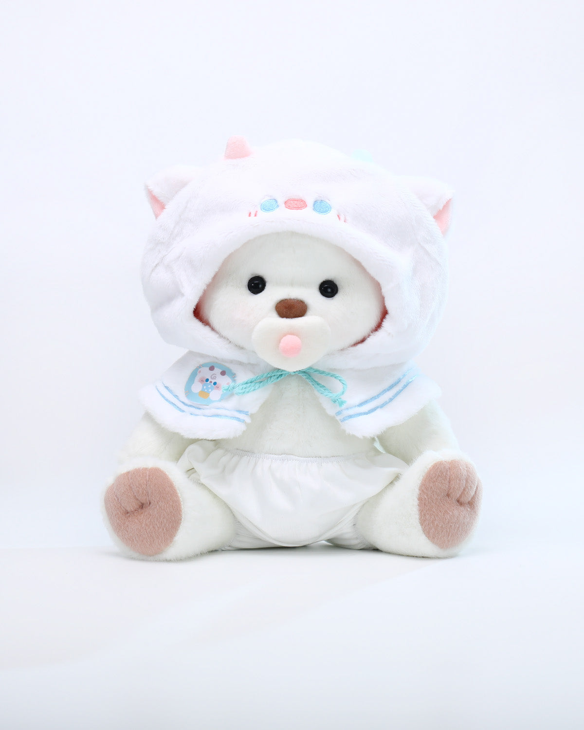 White Short Hair Bear & White Sheep Cape - 12 Inches