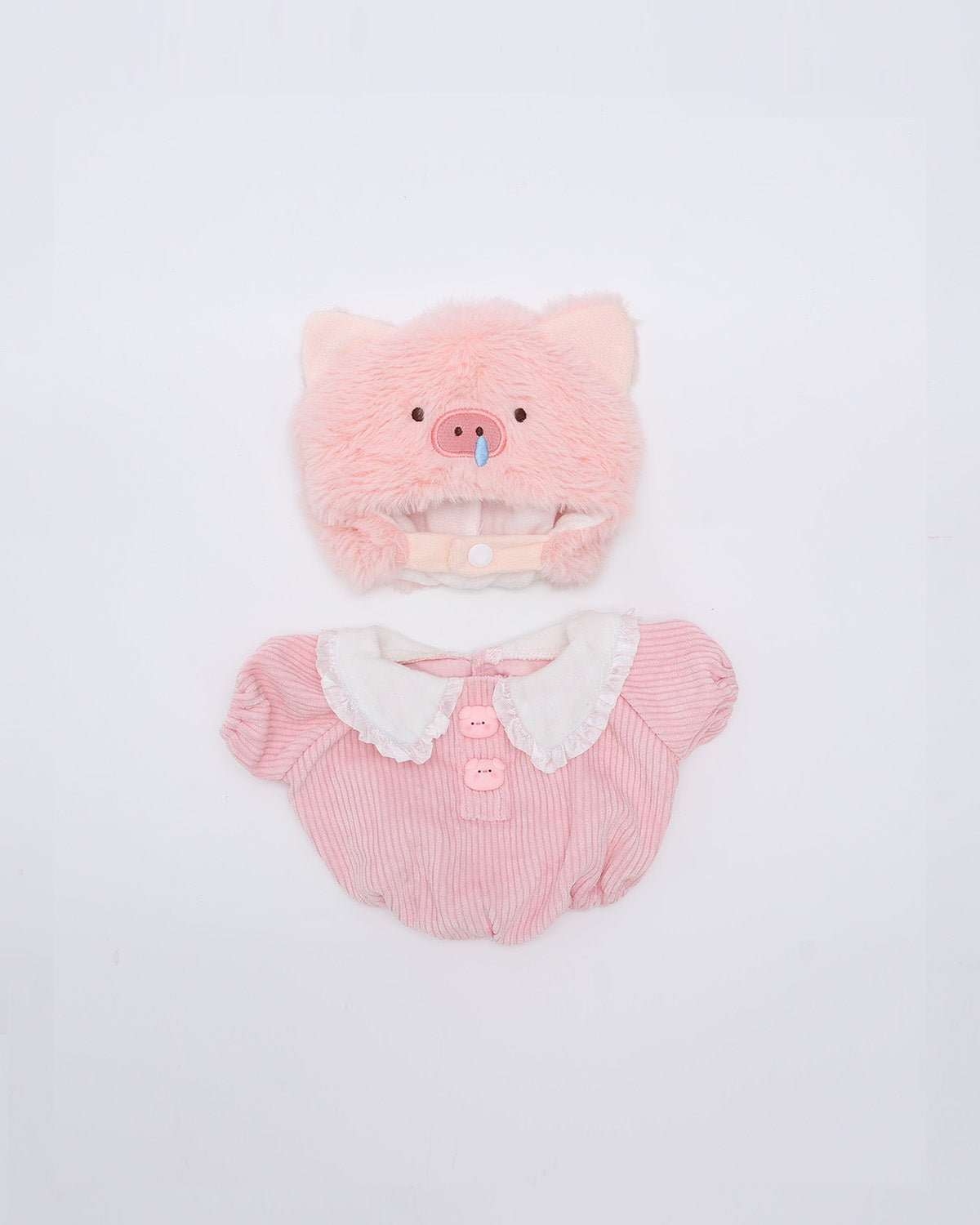 Pink Snot Piggy Ruffle Jumpsuit Set of 2 - 12 Inches