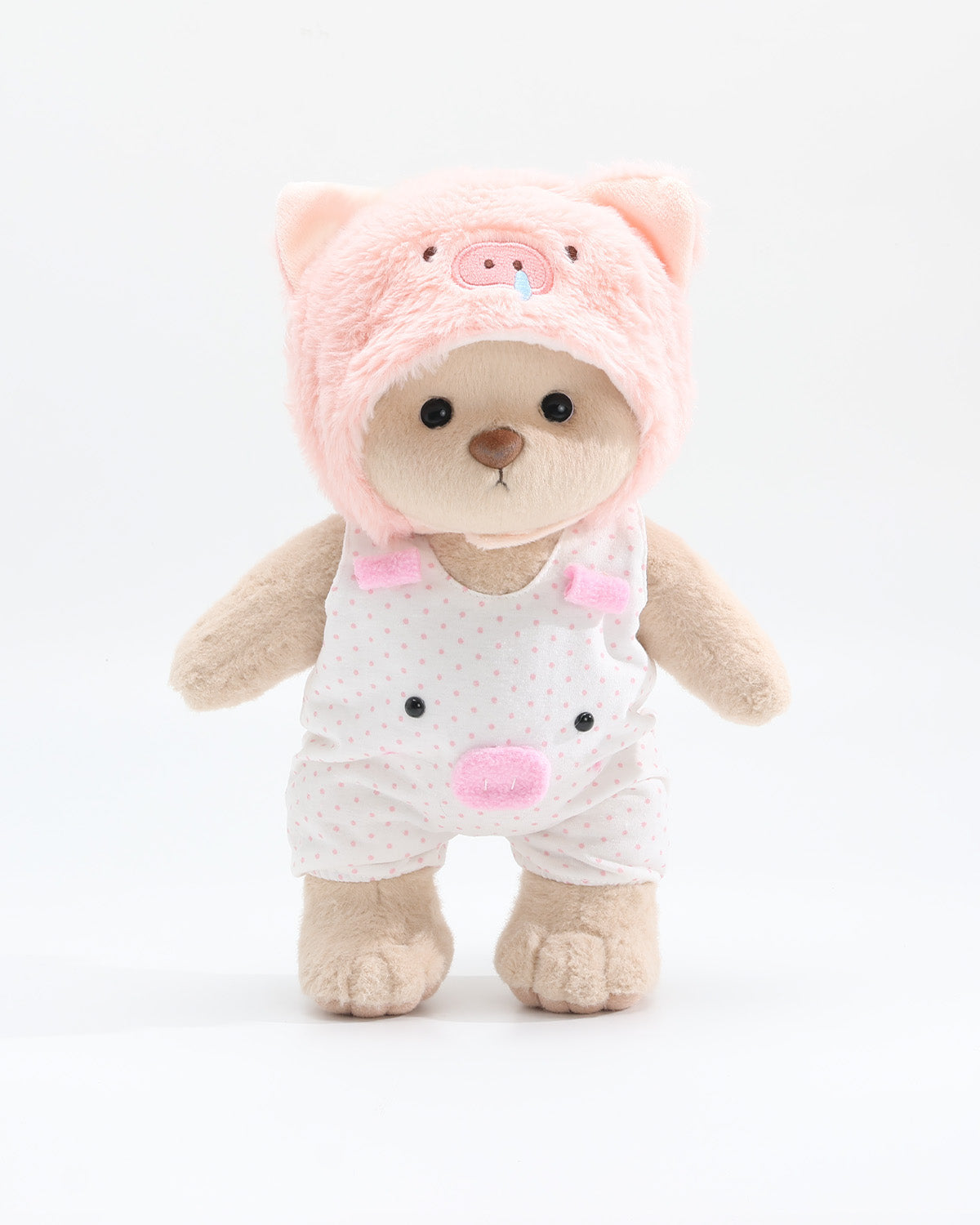 Teddy Bear & Pink Snot Piggy Overalls Set of 2 - 12 Inches