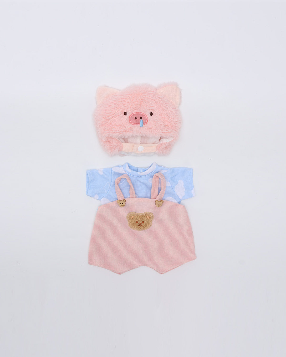 Pink Snot Piggy Pink Overalls Set of 3 - 12 Inches