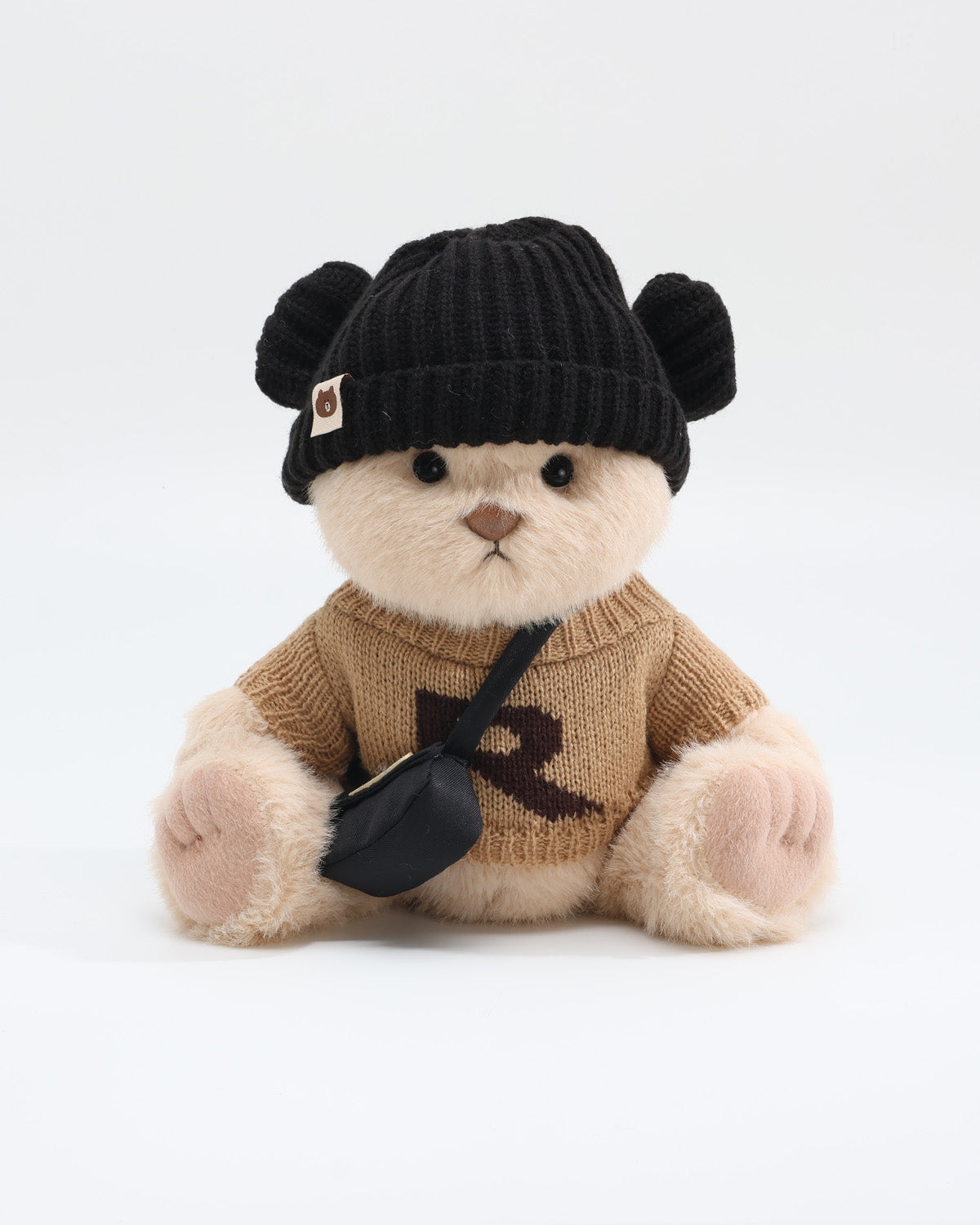 Milk Tea Long Hair Bear & Brown Yellow Letter R Sweater Set of 3 - 12 Inches