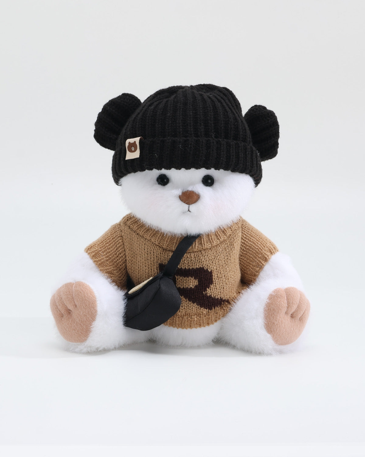 White Long Hair Bear & Brown Yellow Letter R Sweater Set of 3 - 12 Inches