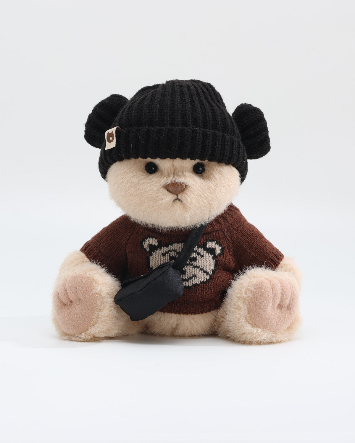 Milk Tea Long Hair Bear & Dark Brown Bear Sweater Set of 3 - 12 Inches
