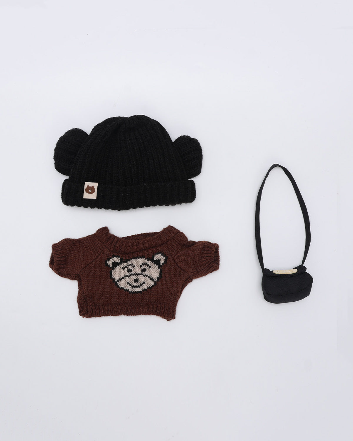 Dark Brown Bear Sweater Set of 3 - 12 Inches