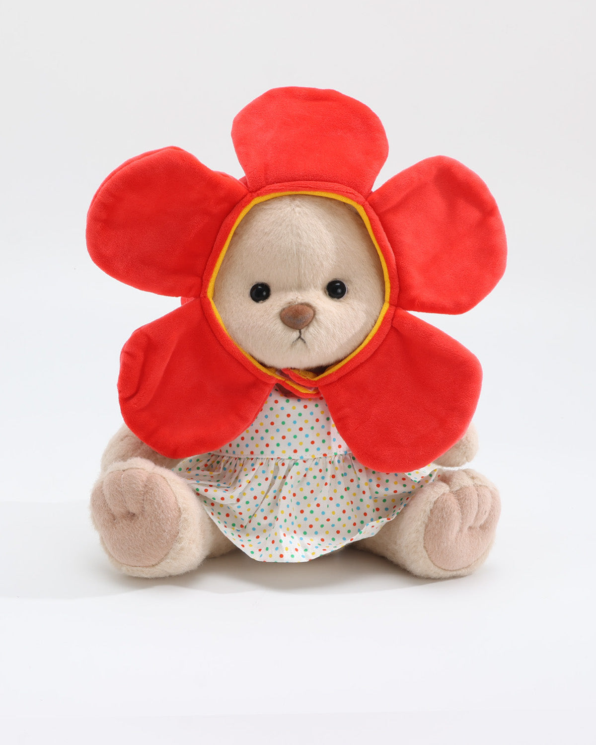 Teddy Bear & Sunflower Red Knit Cardigan Set of 3 - 12 Inches